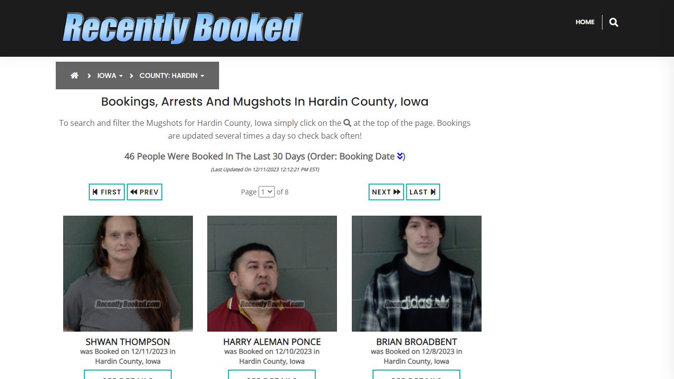 Recent bookings, Arrests, Mugshots in Hardin County, Iowa - Recently Booked